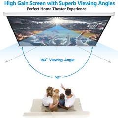 120” Projector Screen Diagonal TV Screen Manual Matte HD Movie Theater 1:1