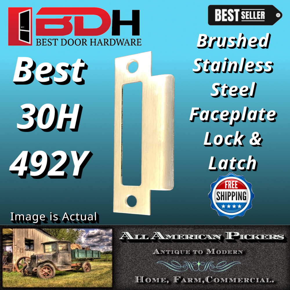 BEST 30H 492Y Commercial Door Strike plate Lock and Latch, brushed Stainless