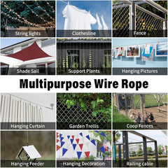 Stainless Steel Wire Rope – 1000FT 1/16″ Aircraft Cable with 300Pcs Crimping Sle