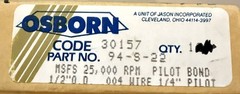 Osborn 30157 Stainless Pilot Bond Brush 94-S-22 1/2 OD 1/4 pilot .004 wire USA
