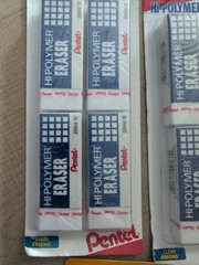 Pentel Hi-Polymer Latex Free Block Eraser White 2 Set + BIC Pens New Sealed