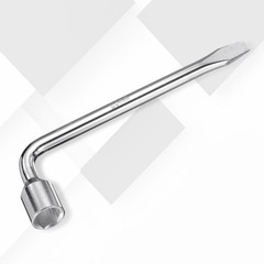 Car Spare Tire Lug Wrench 23mm Carbon Steel l Type Slotted End Hexa Size: 23mm
