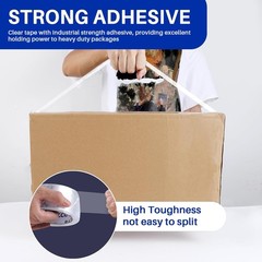 Clear Packing Tape, 12 Rolls Heavy Duty Packaging Tape with Dispensers for Pa…