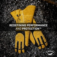 Caiman 1878-5 1878 Welding Gloves, Extended Gauntlet Cuff, Wing Thumb, Premium