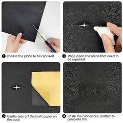 Tape Leather Repair Patch Tape Kit Black 3×60 inch Self Adhesive Leather Repai..