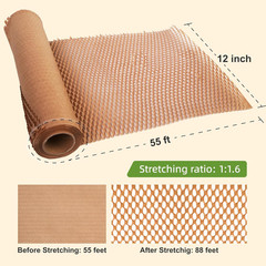 Honeycomb Packing Paper 12″ X 55 Ft – Eco-Friendly Cushioning Wrap for Moving, S