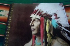 Leather Native American Indian Chief Portrait Studded Note Pad Paper Folder