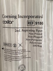 (500) CORNING Costar 2mL PS Aspirating Pipets Non-Plugged Non-Printed 9186