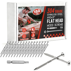 #10X3 Inch 304 Stainless Steel Deck Screws 150 PCS – Corrosion-Resistant Outdoor