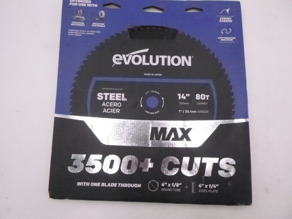 Evolution EVOMAX14ST 14″ 80T Professional Grade Mild Steel Cement Blade