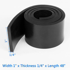 Solid Rubber Strips Rolls, 1/4″ Thick X 1″ Wide X 48″ Long Neoprene