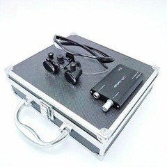 Dental 2.5X Binocular Loupes with 3W LED Head Light Aluminum Box Black US STOCK