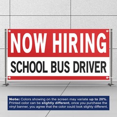 Now Hiring School Bus Drivers 13 oz Heavy Duty Vinyl Banner School Bus Driver