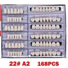 168Pcs Acrylic Resin Denture #22 Dental Upper Lower Shade A2 Teeth Set 22# A2 US