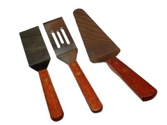 3 Piece Set Stainless Steel Mini Cookie Spatulas And Pie Server Medium, Brown