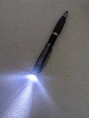 10ct Lot Misprint Retractable Twist Click Stylus Tip Flashlight Pens: Black ink