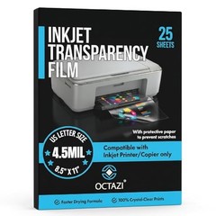 Inkjet Transparency Film Sheets 8.5 x 11 in Letter 4.5 Mil Clear OHP