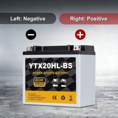 YTX20HL-BS Motorcycle Battery 12V 18Ah 310CCA, Maintenance Free Sealed AGM Po…