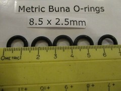 8.5mm ID x 13.5mm OD x 2.5mm thick O-ring. Buna-70. Quan 5.