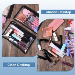 16 Pieces Clear Zipper Pouches Pencil Pouches PVC Makeup Pouch Envelopes Fold…