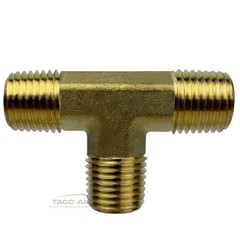 1/4″ x 1/4″ x 1/4″ NPT Male Equal Pipe Tee Brass 3 Way MNPT Fitting