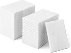 40 PCS White Non Woven Pads, Light Duty Scouring Pad, Abrasive Surface Scrubber,