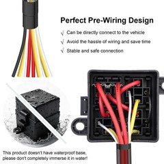 12V 3 Way Pre-Wired Fuse Relay Box, 3 Relays and 3 ATC/ATO Blade Fuses, 4-Pin…