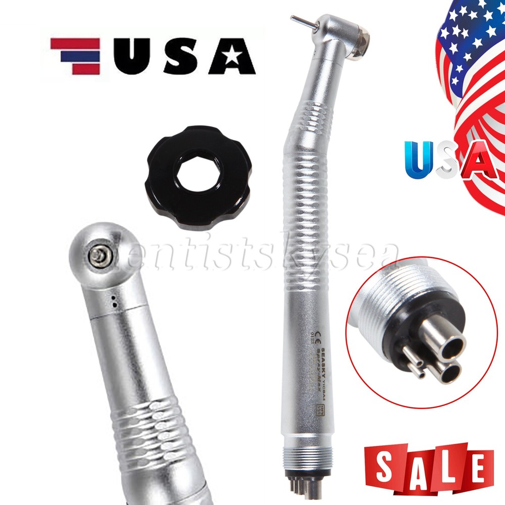 Dental 45° Angle / High Speed Handpiece Turbine Push Button IN USA