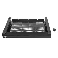 Under Desk Mounted Sliding Drawer Pull Out Tray for 17″ Laptop Metal with Lock