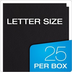 Twin-Pocket Folders, Textured Paper, Letter Size, Black, Holds 100 Sheets, Bo…