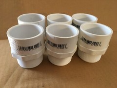 Lasco Adapter PVC Fitting White 1-1/2-in x 1-1/2-in, (6 PK)