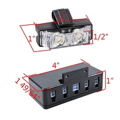 NAAMOTOMOX 2-LED Emergency Warning Grille Flash Strobe Lights Bar with Clips +