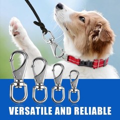 Heavy Duty 304 Stainless Steel 360° Swivel Snap Hooks 2pcs Outdoor Indoor Use