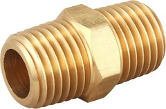 Brass Hex Nipple 1/4 Inch NPT x 1/4 Inch NPT Male Pipe Adapter, Thread 0.5″ O…