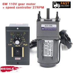Reversible AC Gear Motor Electric Variable Speed Controller 27 RPM/MIN 1:50 110V