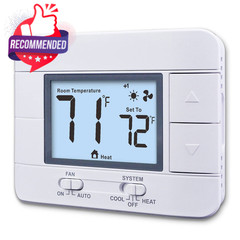 White Non-Programmable Home Thermostat 2 Heat 2 Cool Multistage