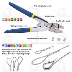 Wire Rope Crimping Swaging Tool Kit for Wire Cable Crimps Aluminum Double Barrel