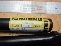 Guhring 2601 10.0 bright coat solid carbide parabolic jobber drill 10mm (@D21)