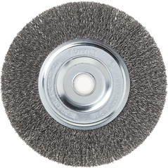 6 inch Wire Bench Wheel Brush, Coarse Crimped with 1/2-Inch and 5/8-Inch Arbor,
