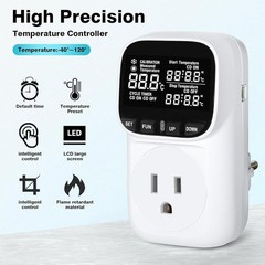 Heavy-Duty 15A Fahrenheit Thermostat Socket with Timer for Greenhouse & Aquarium
