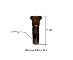 8 – Plow Bolt & Nut for Blades / Cutting Edge, 5/8-11x 2 – Grade 8, Dome Head
