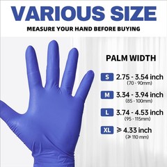 Beastek Nitrile Exam Gloves, 4.0 Mil 100 Pcs Medium, Medium (Blue Violet)