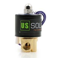 U.S. Solid 1/4″ Brass Electric Solenoid Valve – 12V DC, 0.25 Inch,