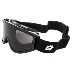Birdz Vulture Padded Motorcycle Safety Goggles for Men Black Frame w/ Smoke
