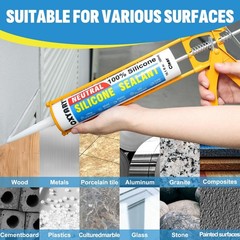 Silicone Caulk & Sealant Clear, 6 Pack – 100% Waterproof Silicone Sealant, Si…