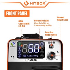 200A 110V/220V Gasless MIG Flux Core ARC/Lift TIG/MMA Welder &TIG Torch Home DIY