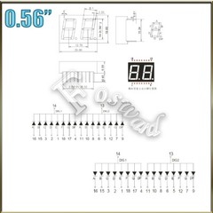 Seven 7 Segment LED Display 0.56″ 0.36 Inch Red 1 2 3 4 Digits Anode Cathode