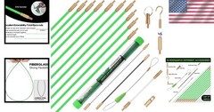 Fiberglass Running Wire Fish Tape Kit – 14FT with Storage Case & 8 Attachments