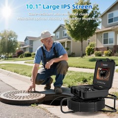 Sanyipace 10.1″ Sewer Camera 230FT w/ Locator, Self-Leveling, Distance Counter