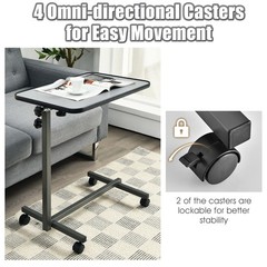 Overbed Rolling Table Over Bed Laptop Tray Tilting Top Gary